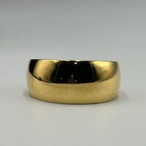 Vintage Monet Cuff Bracelet Gold Tone Chunky Sculptural Wide Band 6.5"